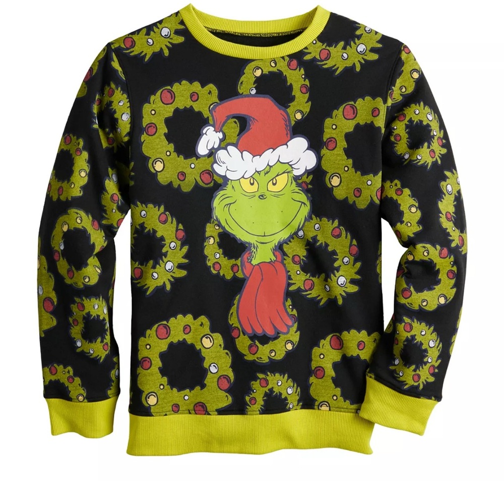 ❤️6 items for $25 sale!!❤️The Grinch Ugly Christmas Fleece Sweatshirt EUC